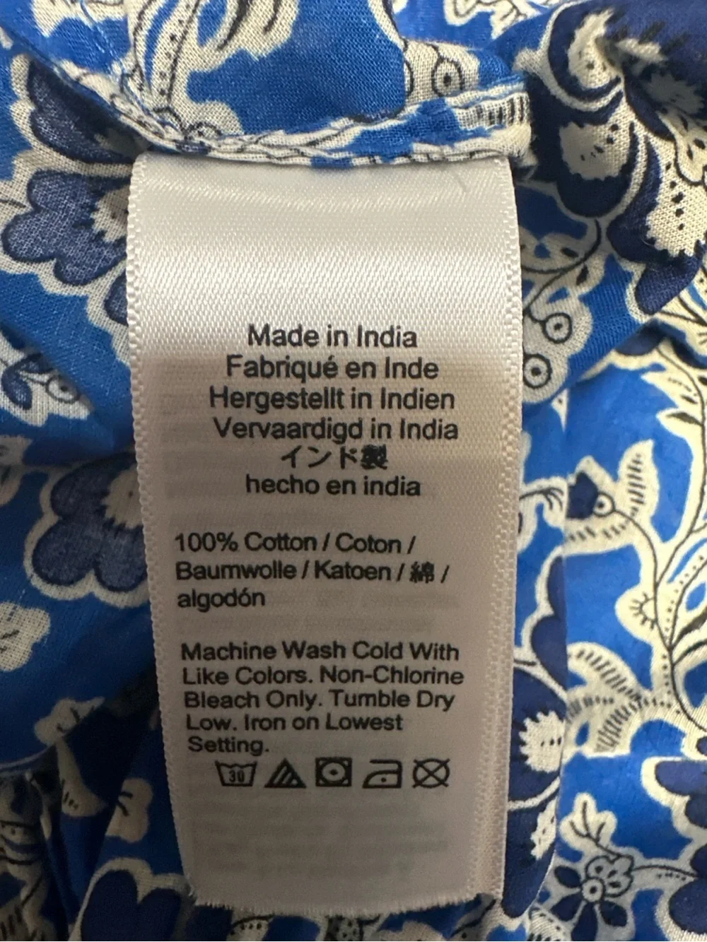 J.Crew Blue Floral Cotton Boho Mini Dress Size S Style CA458 - Picture 10 of 10